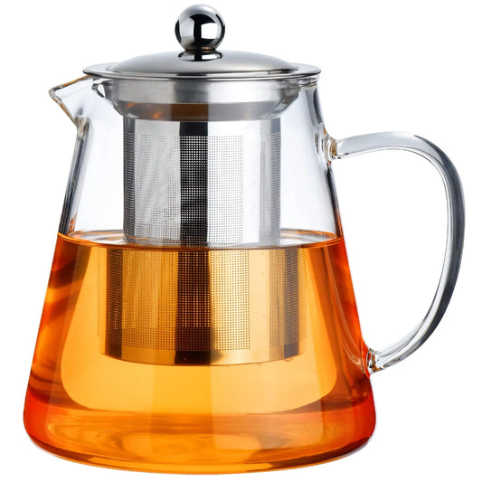 Glass Teapot Stovetop With Removable Stainless Steel Infuser For Camping by S And B Enterprise
