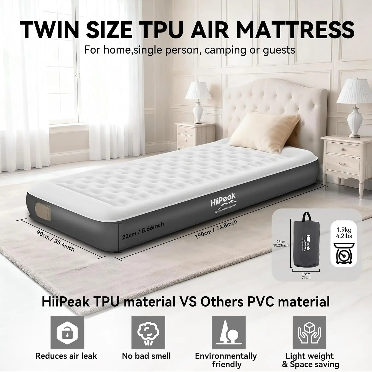 Air Mattress With Wireless Pump For Quick Self Inflating by S And B Enterprise