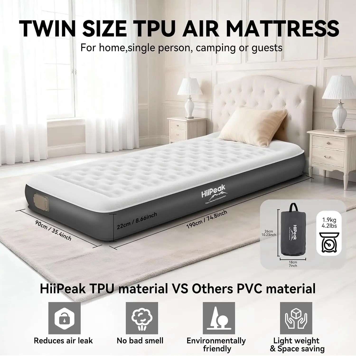 Air Mattress With Wireless Pump For Quick Self Inflating by S And B Enterprise