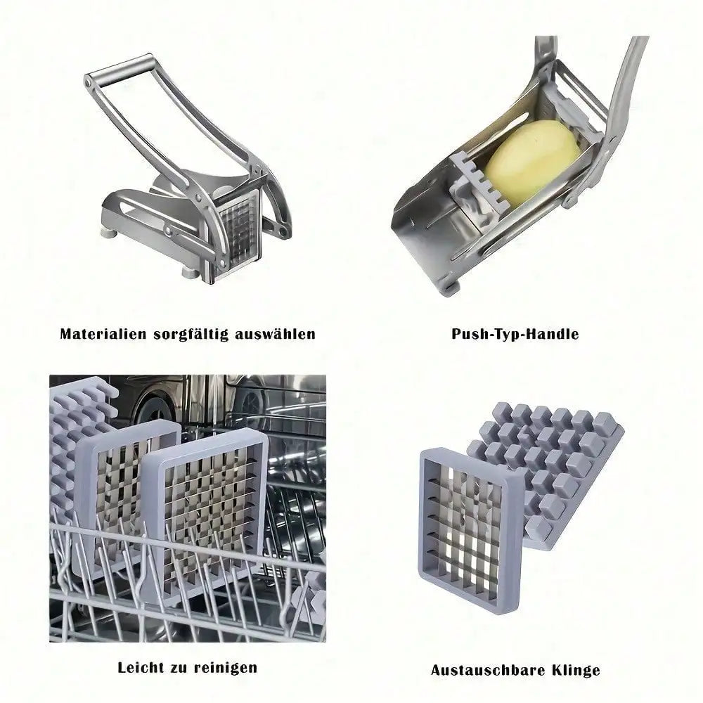 Vegetable and French fry cutter with stainless steel blades by S And B Enterprise.