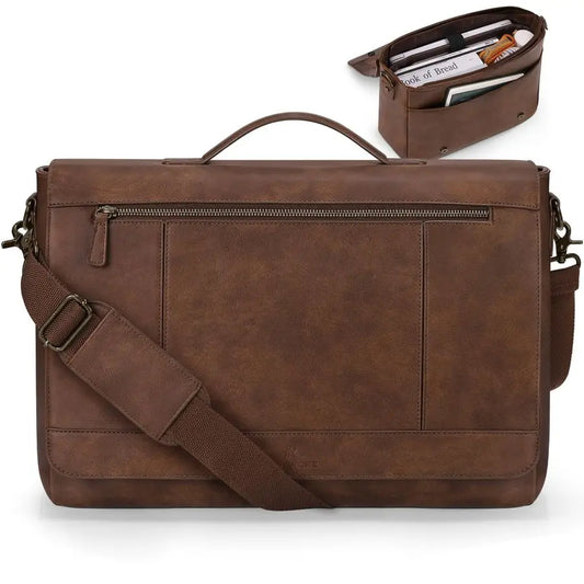 Leather Messenger Bag For Men Laptop Briefcase Satchel