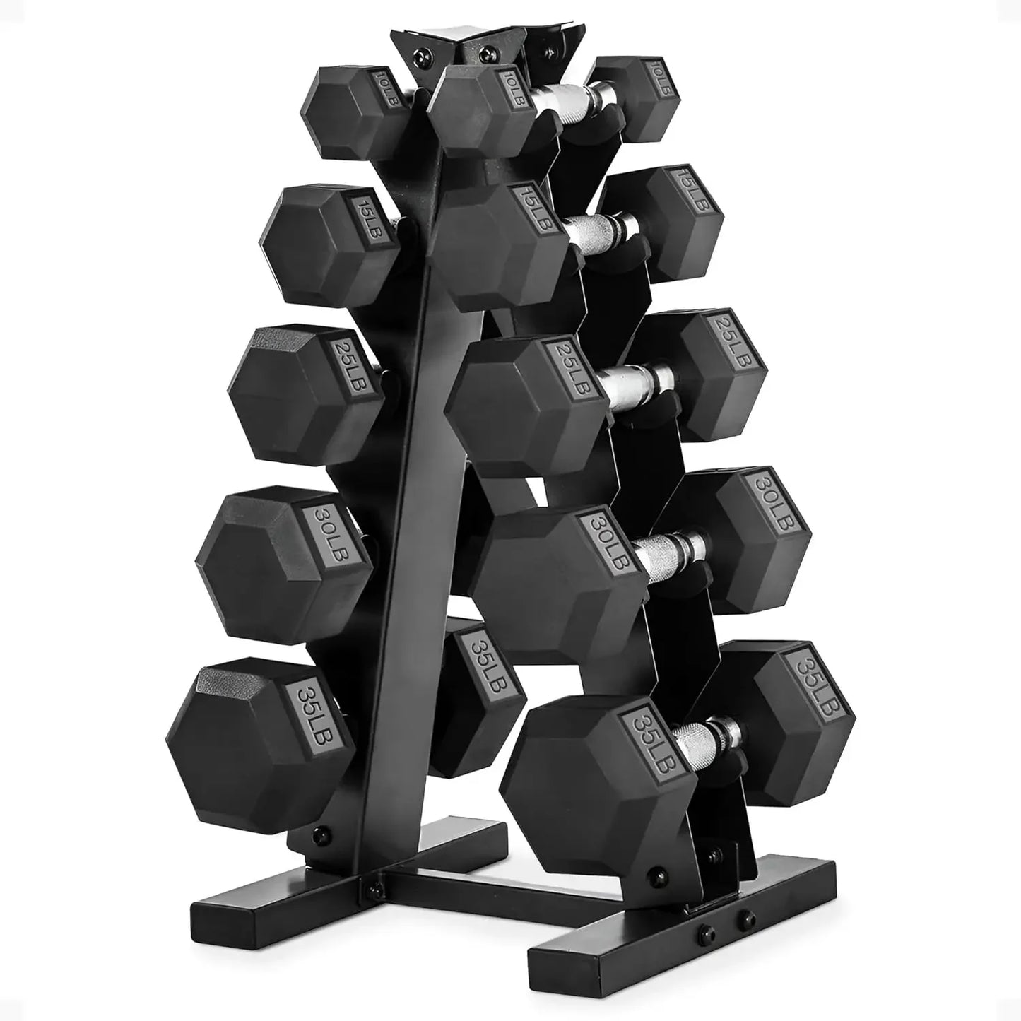Hexagonal Dumbbell Set With Rack For Home Gym Durable