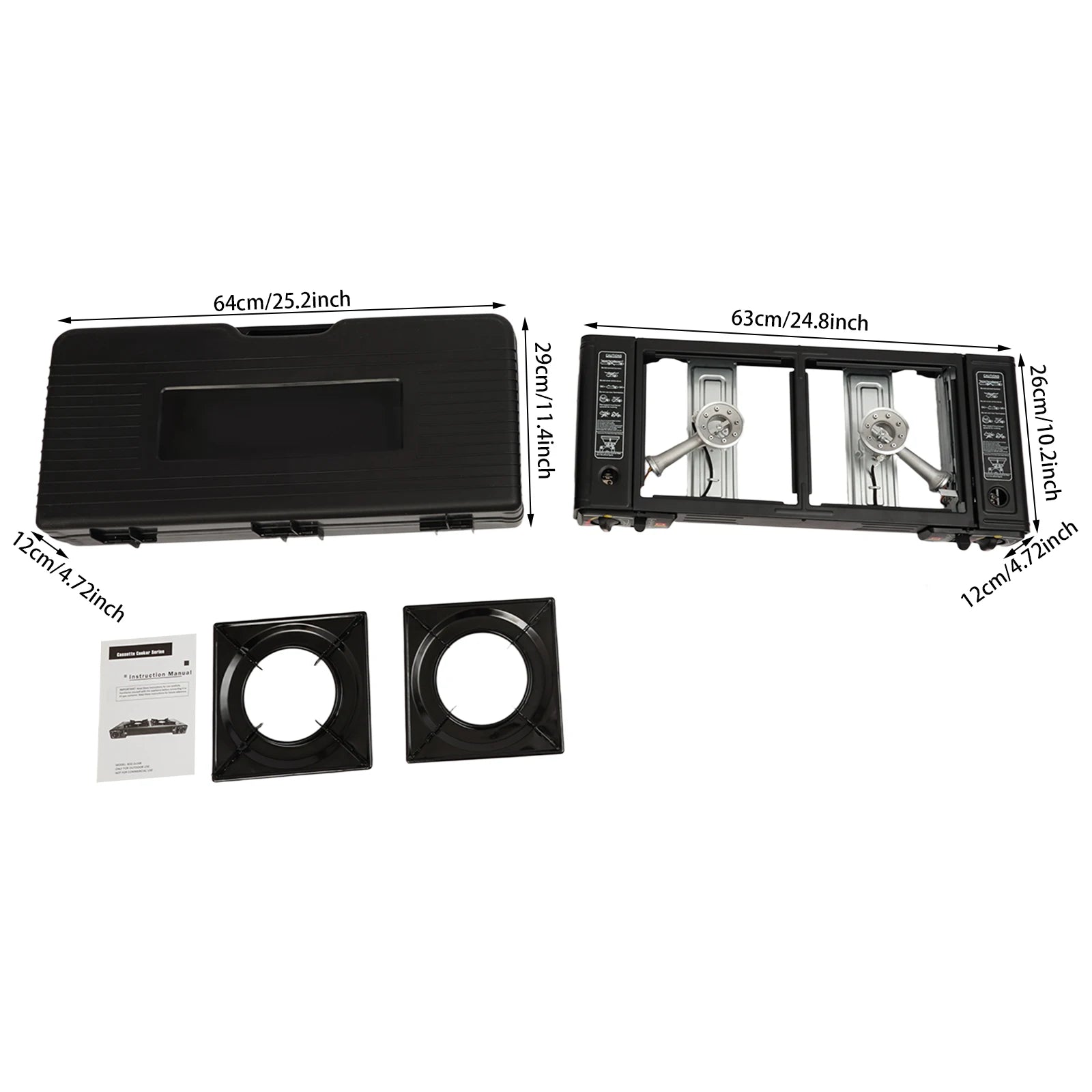 2 Burner Stove With Piezo Ignition Baking Tray Carrying Case by S And B Enterprise