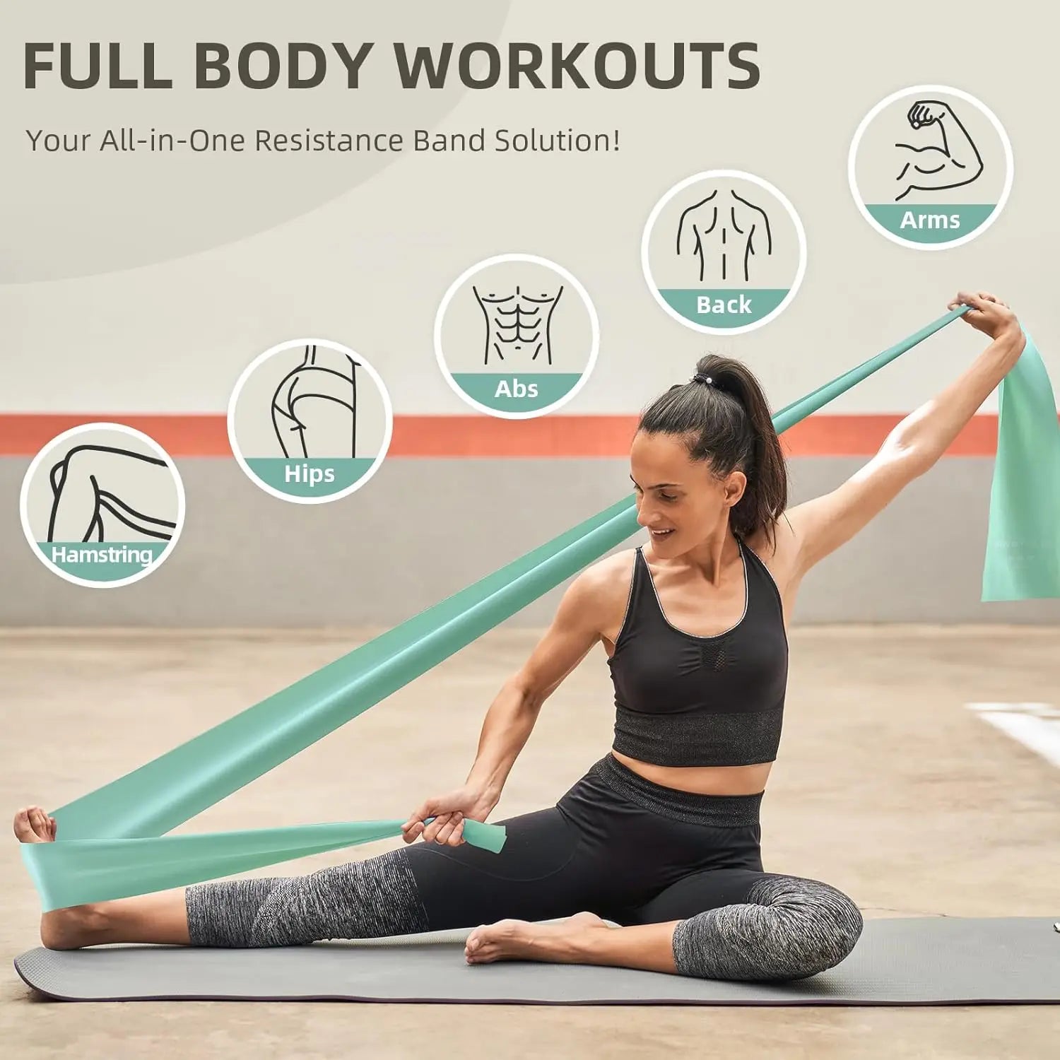 5-Level Resistance Bands Set for Exercise, Pilates, Yoga, Physical Therapy, Stretch, Strength Training by S And B Enterprise