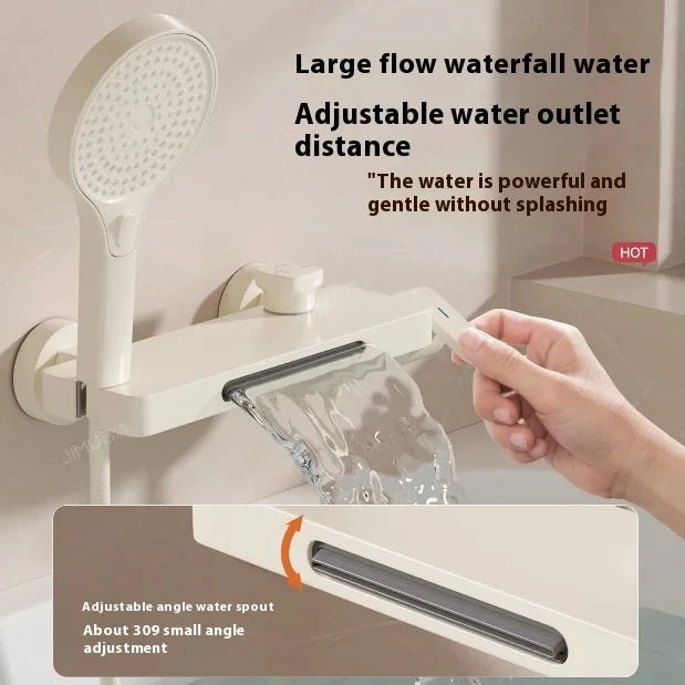 Wall Mounted Bathtub Faucet Bathroom Accessories High Flow Mixing Valve Shower Kit Showerhead Set Solid Brass Shower Faucet