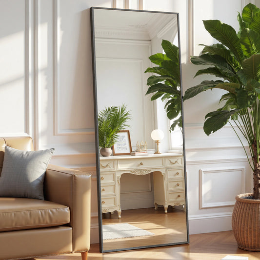 JHK Arched Full Length Mirror With Stand Aluminum Frame For Bedroom by S And B Enterprise