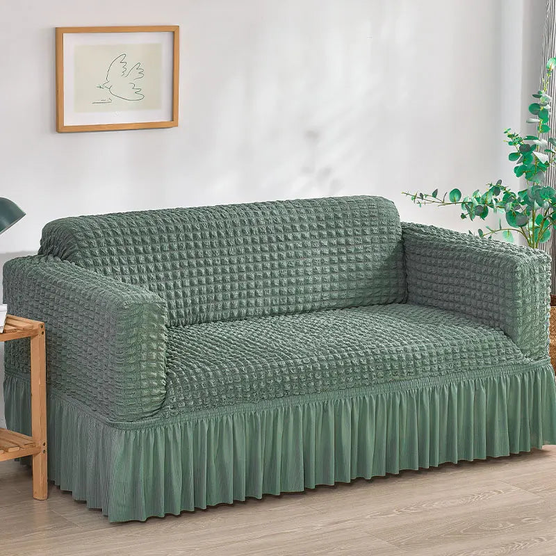 NONECN Seersucker Sofa Cover Stretch Slipcover Anti Dirt Living Room