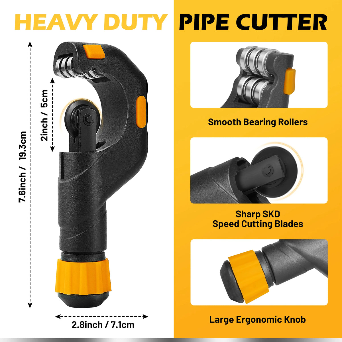 Tubing cutter set by S And B with heavy-duty and mini cutters, deburring tool, pipe reamer, 1/8 to 2 in range