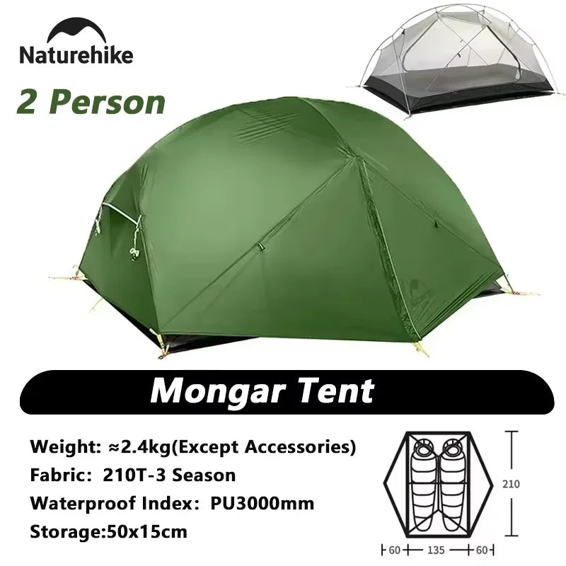 Naturehike Mongar Two Person Ultralight Waterproof Tent Camping by S And B Enterprise