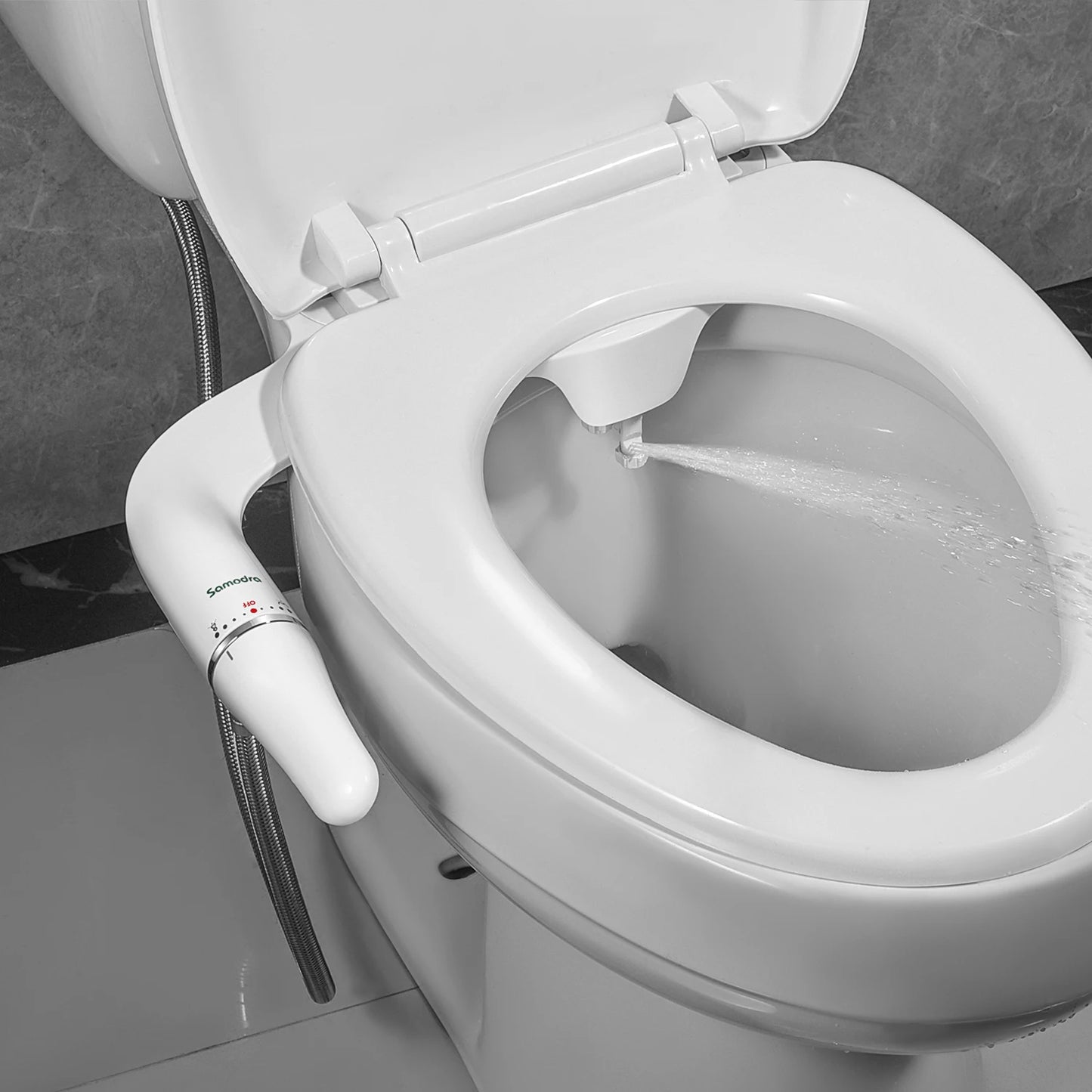 SAMODRA Ultra-Slim Toilet Bidet Seat Attachment With Brass Inlet